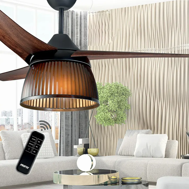 Perfect Jumbo Ceiling Fan, Modern Lighting, Remote Control, 56 Inch, 3 Speeds, Brown, CFJ-563
