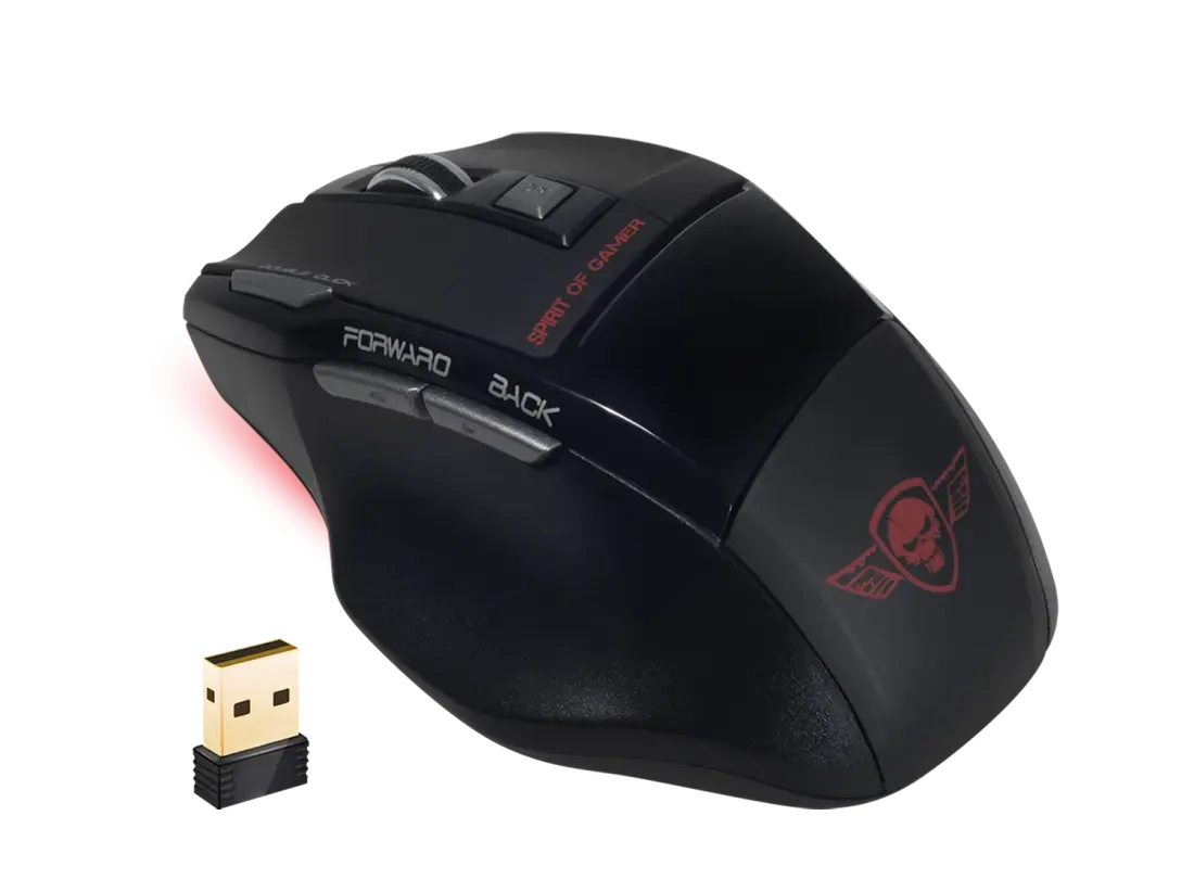 Spirit of Gamer PRO-M9 Gaming Mouse, Wireless, 2000 DPI, Black, S-G929RF