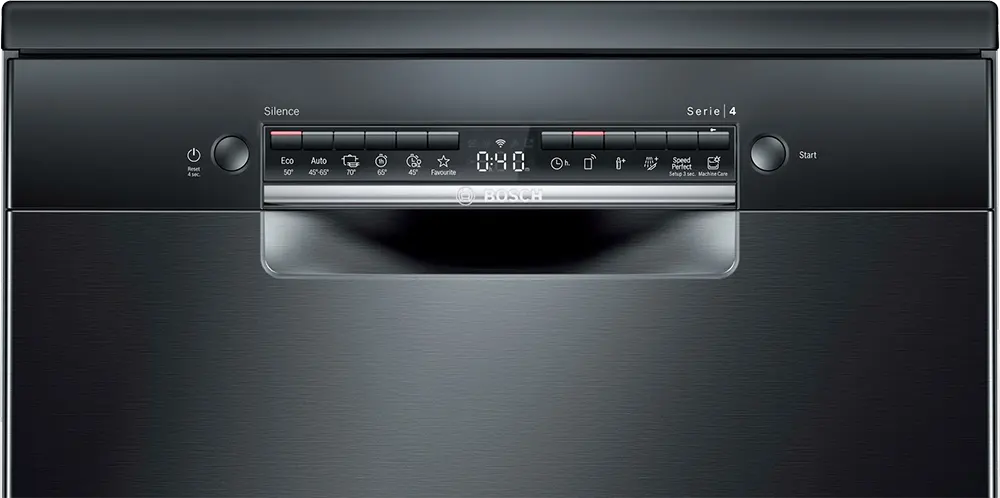 Bosch Dishwasher, 13 Place Settings, 60 cm, 6 Programs, Digital Display, Black, SMS4IKC60T