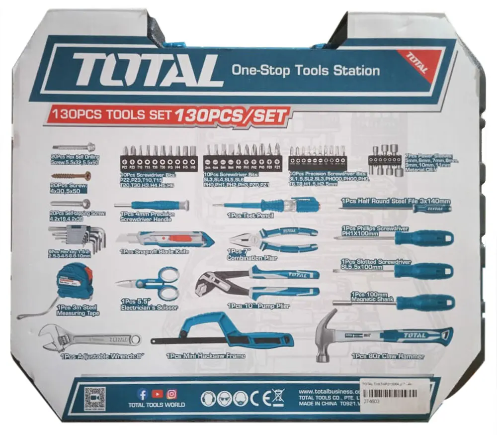 Total Tool Set, 130 Pieces, THKTHP21306A