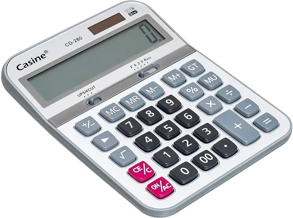 Casine Desktop Calculator, 12 Digits, Silver, CD-280