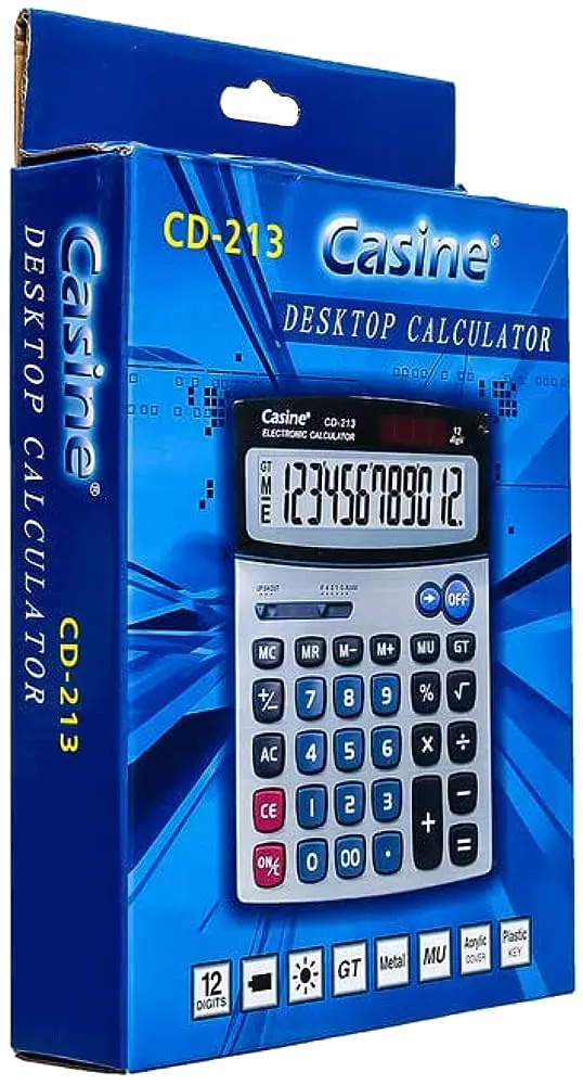 اله حاسبة مكتبية كاسين، 12 خانة، سلفر، CD-213