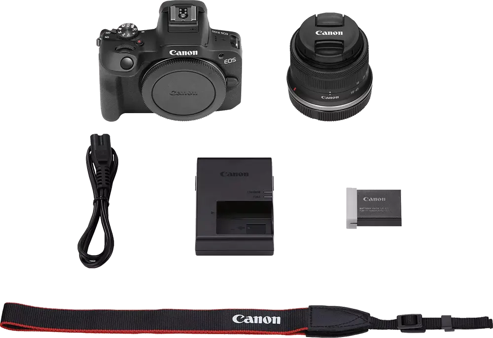 Camera Canon EOS R100 , 18-45mm Lens, 24.1 MP, LCD Screen, Black
