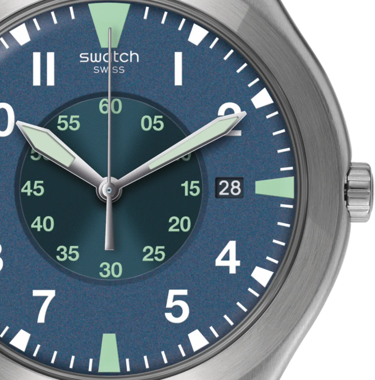 Swatch TEORYA men's watch, analogue, elegant bracelet, blue, YWS455