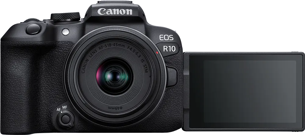 Camera Canon EOS R10 , 18-45mm F4.5-6.3 IS STM KIT Lens, 24.2 MP, LCD Screen, Black