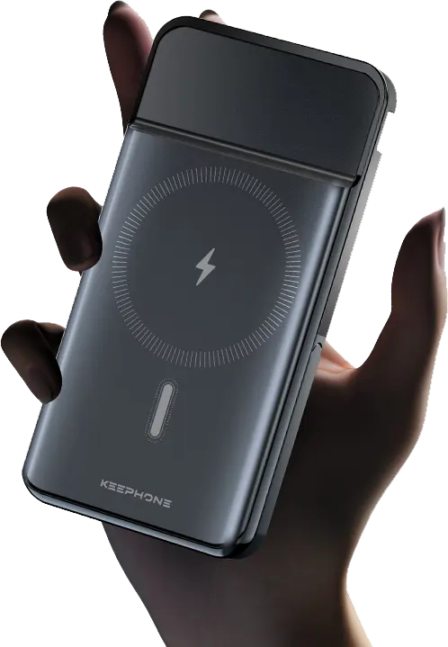 Keephone Mag power Portable Power Bank, 10,000 mAh Battery, 37 Watt, 5 Volt, Black, PB-21B
