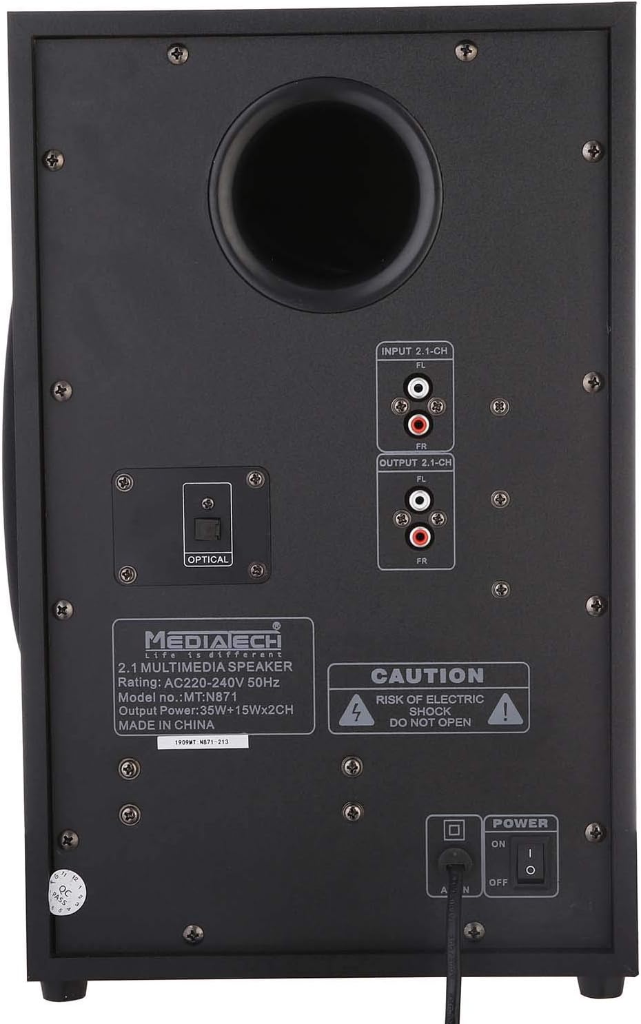 Media Tech subwoofer speakers, Bluetooth, 35 Watt, remote control, black, MT N871