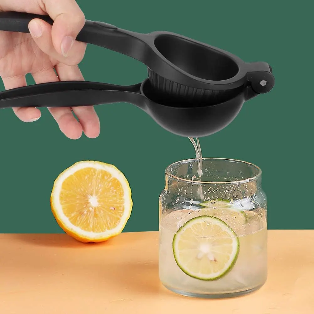 Manual metal lemon juicer, black