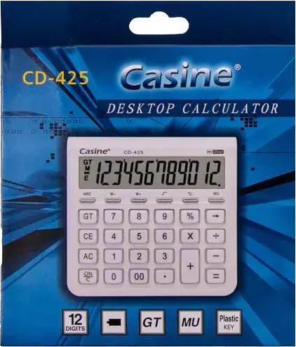 ألة حاسبة كاسين 12 رقم، أبيض، CD-425
