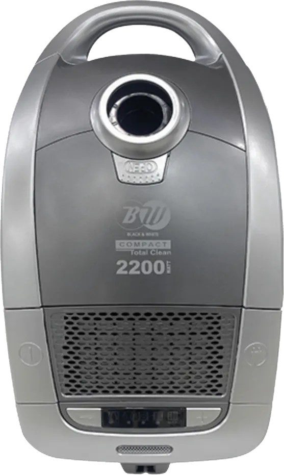 Black and White Vacuum Cleaner, 2200 Watt, 4 Liter Dust Bag, Digital Display, Silver, VC-ER-68