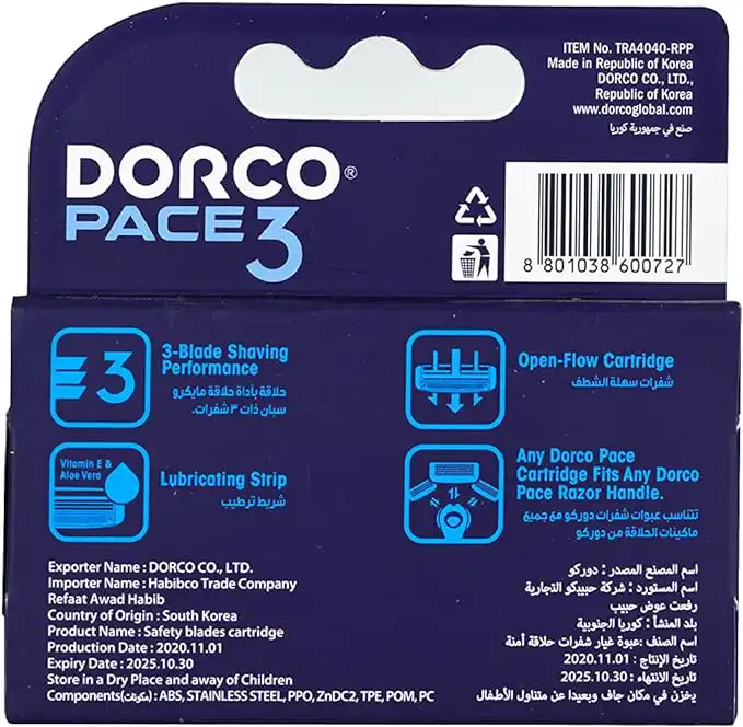 DORCO PACE 3  SYSTEM CARTRIDGE  4 PCS