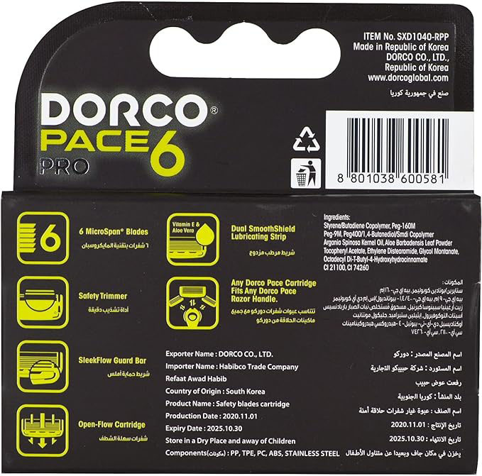 DORCO PACE 6 SYSTEM CARTRIDGE  4 PCS