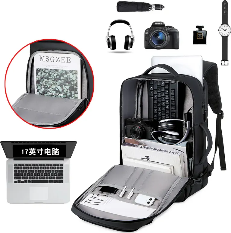 Rahala Laptop Backpack, 15.6 Inch, Waterproof ,Black, 2201