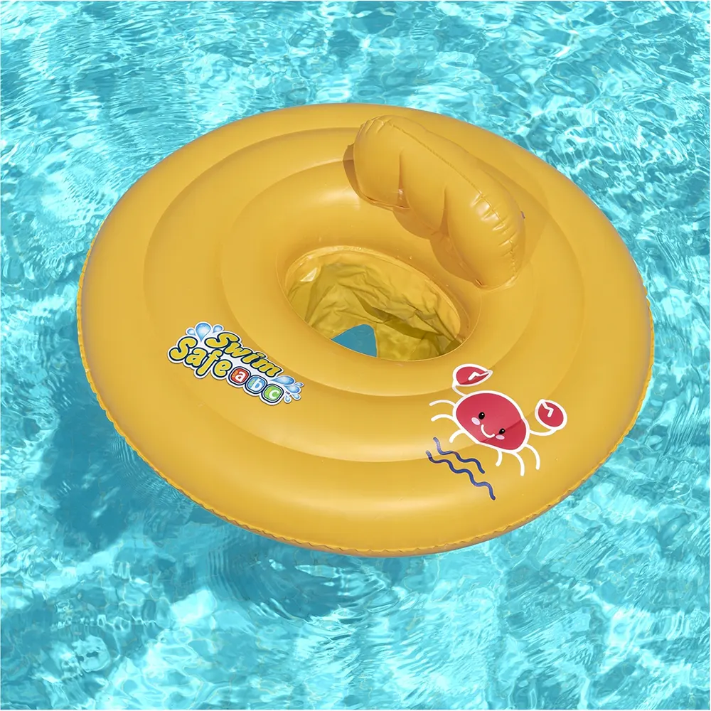 عوامة سباحة بيست واي قابلة للنفخ بمسند، أصفر، 32096