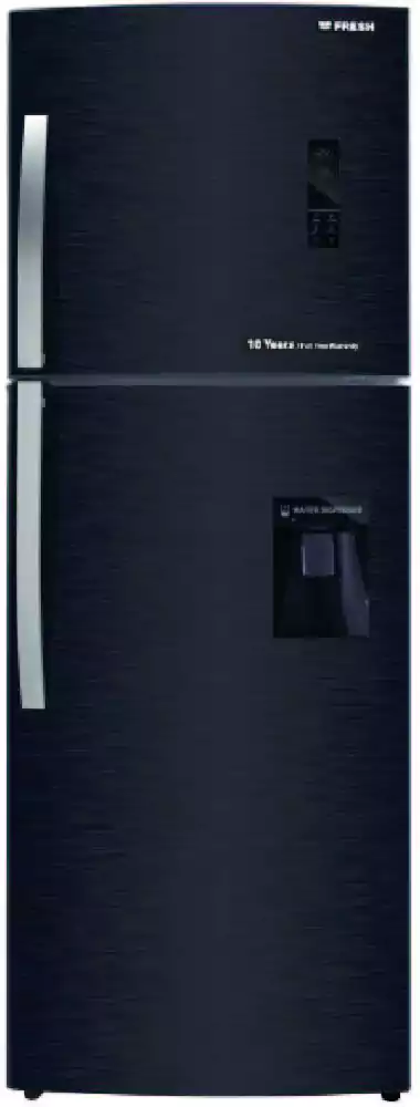 Fresh Refrigerator, No Frost, 397 Liters, 2 Doors, Digital Display, With Water Dispenser, Black, FNT-D470YB