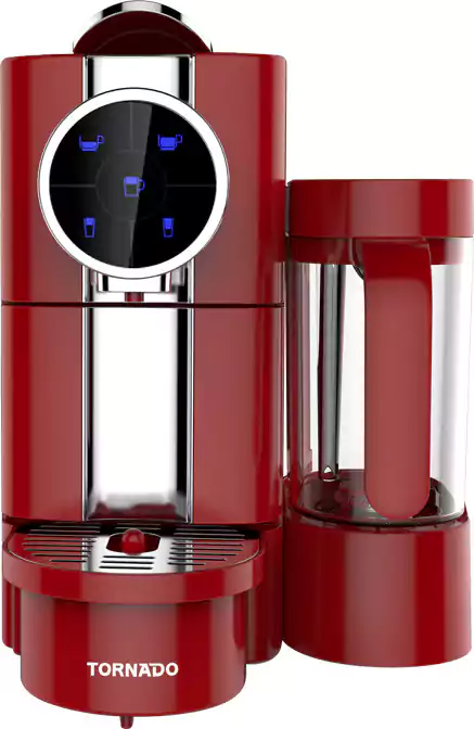 Tornado Espresso Coffee Maker, Automatic Capsules, 1050 Watt, Red, TCMN-C65R