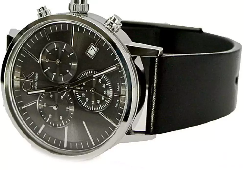 Calvin Klein Men's Watch, Analog, Leather Strap, Black, K7627107