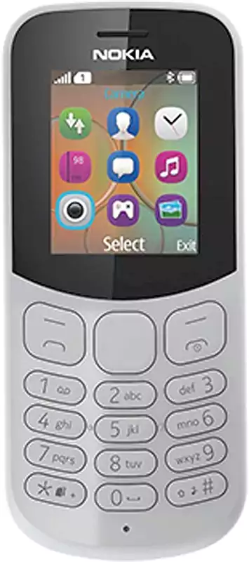 Nokia 130 mobile phone, dual SIM, 8 MB internal memory, 4 MB RAM, 2G network, gray