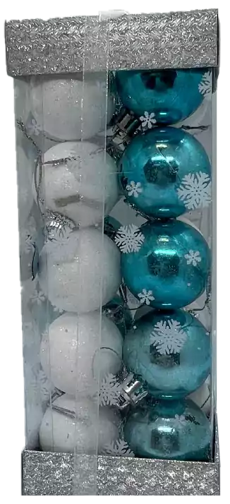 10 pcs bright colored christmas balls with a glossy finish - multi colors